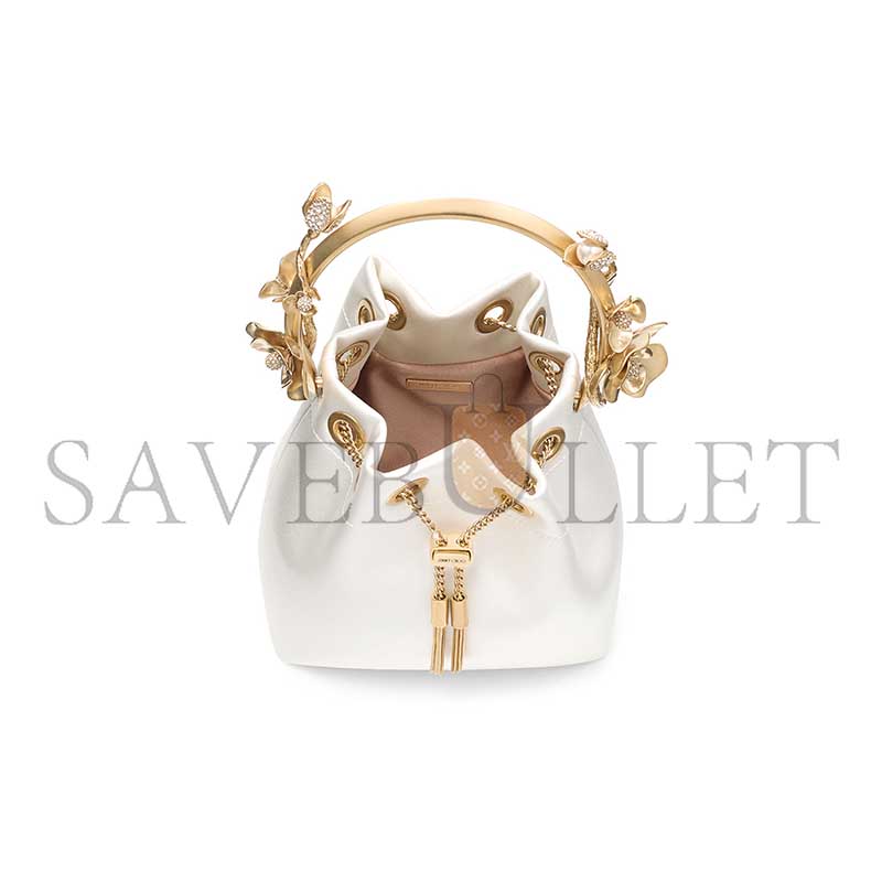 JIMM YCHOO BON BON IVORY SATIN FLOWER BAG BONBONIFE010003 (15*14*9.5cm)